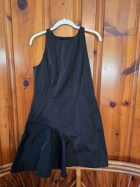 Milly Black Asymmetrical Hem Sleeveless Dress